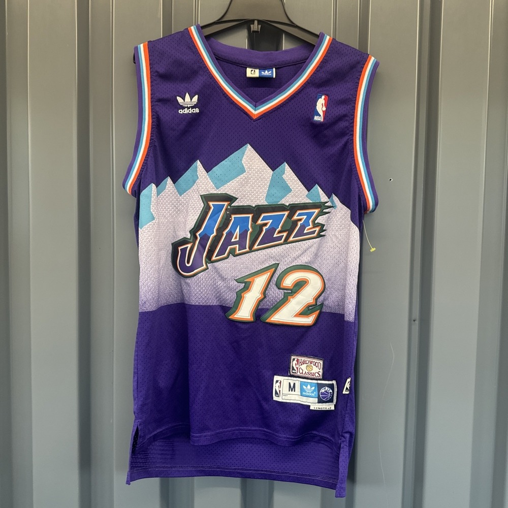 Utah Jazz John Stockton #12 Authentic Adidas Hardwood Classics +2 Men's M